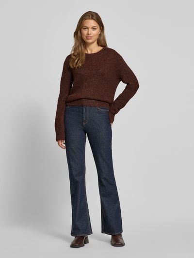 Tom Tailor Sweter z dzianiny o kroju regular fit z dodatkiem wełny  Orzechowy 1