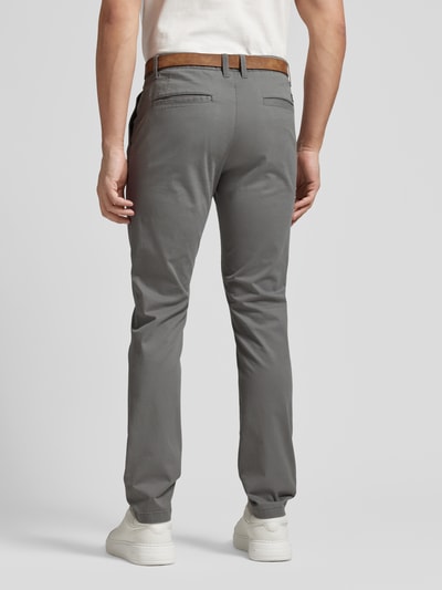 Tom Tailor Denim Slim Fit Chino mit Gürtel Mittelgrau 5