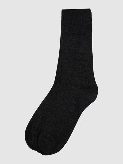 Falke Socken aus Schurwollmischung im 3er-Pack Modell 'Airport' Anthrazit Melange 1