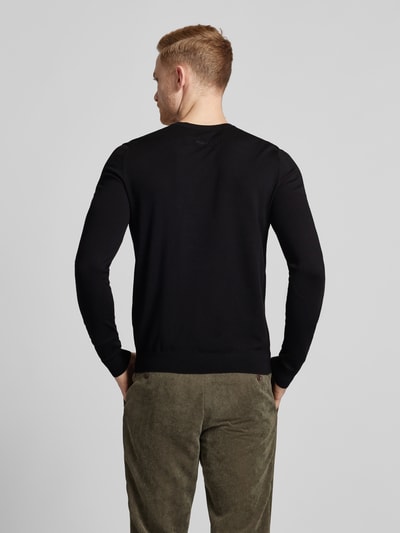 HUGO Strickpullover mit Rundhalsausschnitt Modell 'San Cody' Black 5