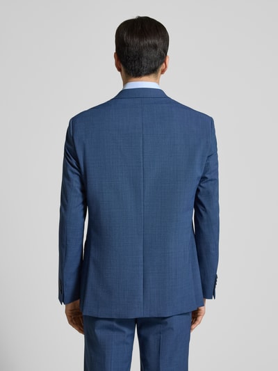 Mannelijk model draagt Regular Fit 2-Knopen Colbert met klepzakken van HECHTER PARIS in blauw, materiaal-mix met scheerwol, ruglengte 73 cm, schouderbreedte 43 cm, mouwlengte 65 cm, achteraanzicht hele lichaam.