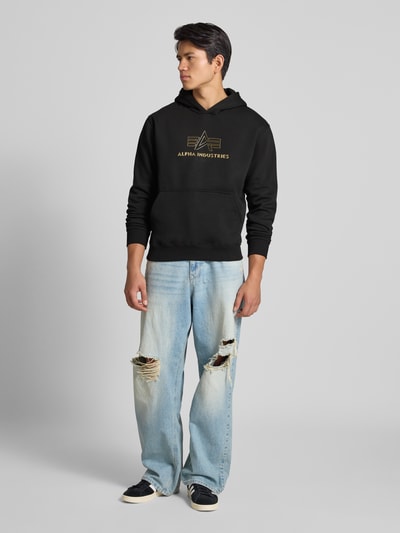 Alpha Industries Hoodie met capuchon en logoprint Zwart - 1