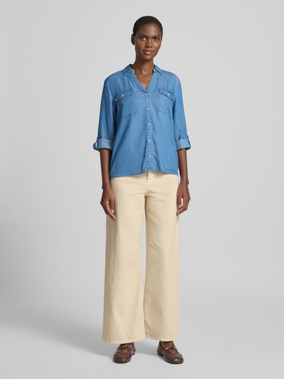 VERO MODA Bluzka jeansowa o kroju loose fit z czystego lyocellu model 'BREE' Jeansowy niebieski 1
