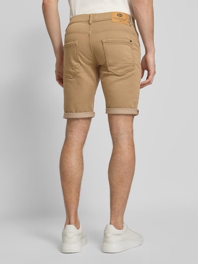 Petrol Slim Fit Jeansshorts im 5-Pocket-Design Modell 'JACKSON' Beige 5