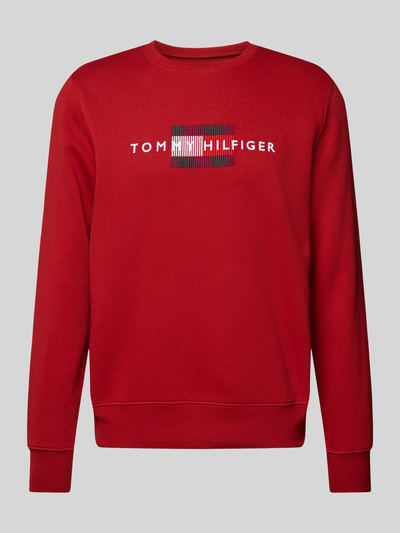 Tommy Hilfiger Sweatshirt mit Label-Stitching Dunkelrot 2