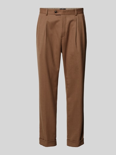 JOOP! Collection Regular Fit Bundfaltenhose mit Eingrifftaschen Camel 2