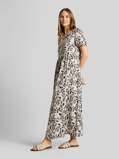 Tom Tailor Denim Figurumspielendes Midikleid aus Viskose-Leinen-Mix Beige 4