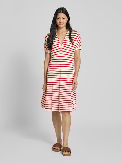 Tommy Hilfiger Getailleerde mini-jurk in polostijl van lyocellmix Rood - 4