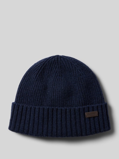Barbour Beanie van wolmix, model 'CARLTON' Marineblauw - 1