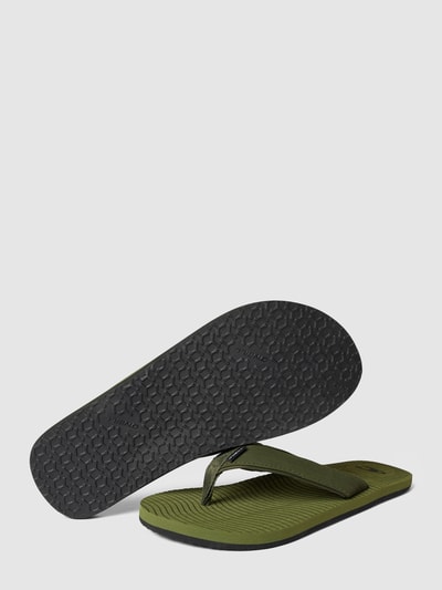 ONeill Teenslippers in gevlochten look met labelpatch, model 'KOOSH' Olijfgroen - 3