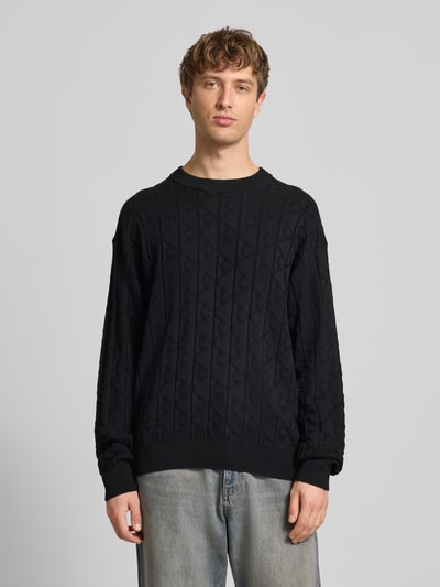 Calvin Klein Jeans Strickpullover mit Rundhalsausschnitt Modell 'EASY' Black 4