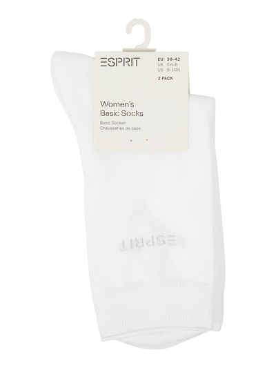 Esprit Sokken met stretch per 2 paar  Wit - 2