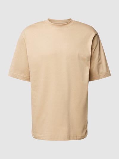 Tom Tailor Loose Fit T-Shirt mit geripptem Rundhalsausschnitt Beige 2