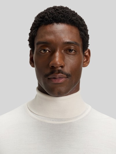 BOSS Regular fit coltrui van pure scheerwol, model 'MUSSO' Offwhite - 3