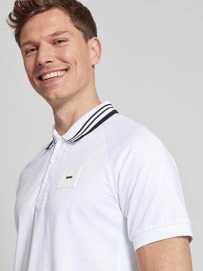 BOSS Green Regular Fit Poloshirt mit Label-Badge Modell 'Paddy' Weiss 3