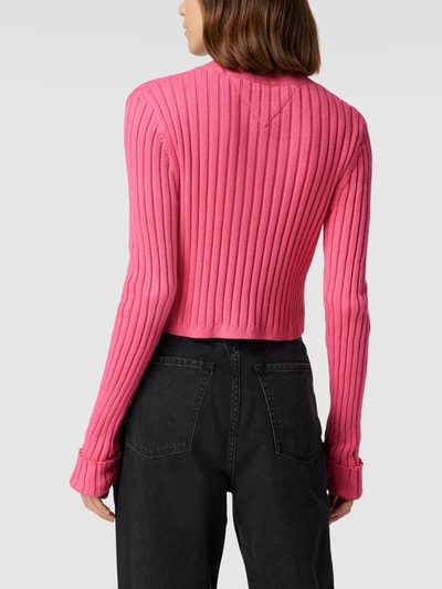 Tommy Jeans Cropped Longsleeve mit Logo-Stitching Modell Pink 5