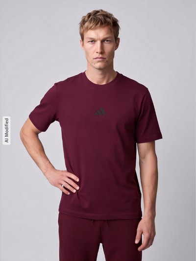 adidas Sportswear T-Shirt mit Logo-Print Dunkelrot 4