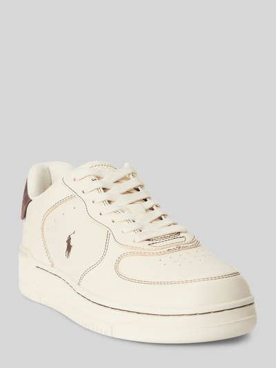 Polo Ralph Lauren Sneaker Low aus Rindsnappa Ecru 1