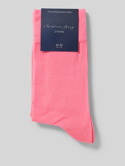 Christian Berg Men Sokken met elastische ribboordjes in een set van 2 paar Roze - 3