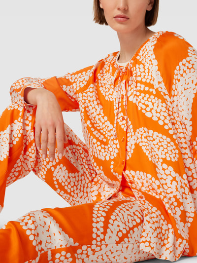 Milano Italy Blouse met all-over motief Oranje - 3