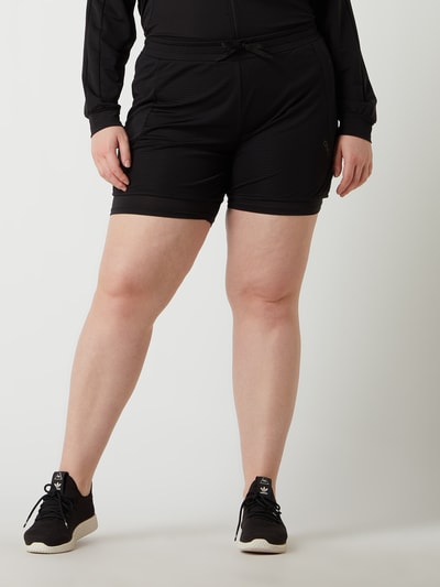 Only Play Curve Korte PLUS SIZE broek met stretch, model 'Patifa' Zwart - 4