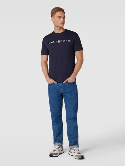 Gant T-Shirt mit Label-Print Marine 1