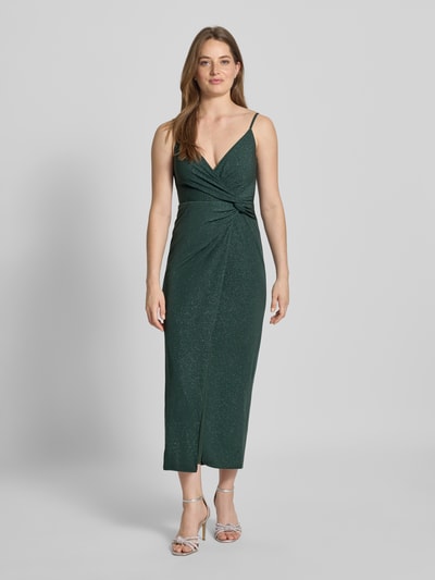 Jake*s Cocktail Cocktailkleid mit V-Ausschnitt und Knotendetail Apfel Melange 4