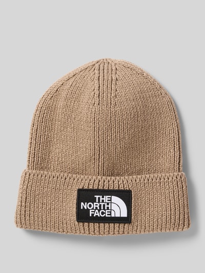 The North Face Beanie in gebreide look met logopatch, model 'Box' Taupe - 1