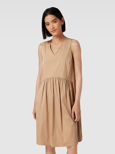 ROBE LÉGÈRE Knielanges Kleid mit V-Ausschnitt Camel 4