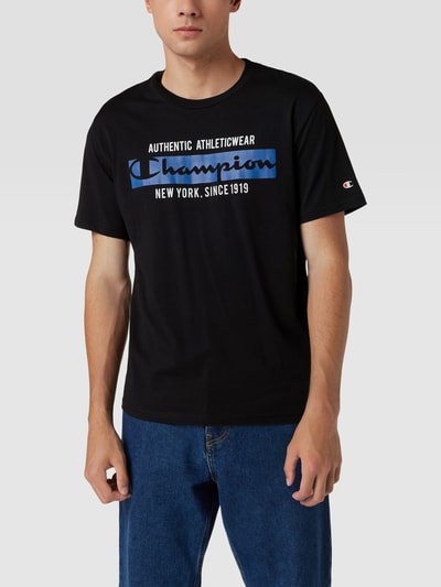 CHAMPION T-Shirt mit Label-Print Modell 'CN BIG LOGO NYC' Schwarz 4