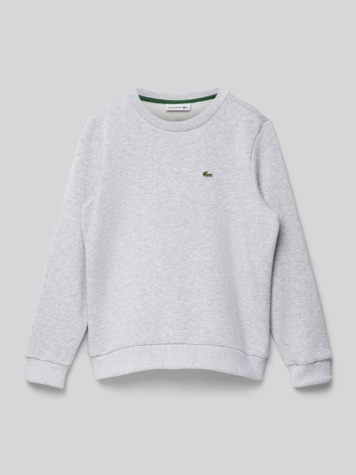 Lacoste Sweatshirt mit Label-Stitching Mittelgrau Melange 1