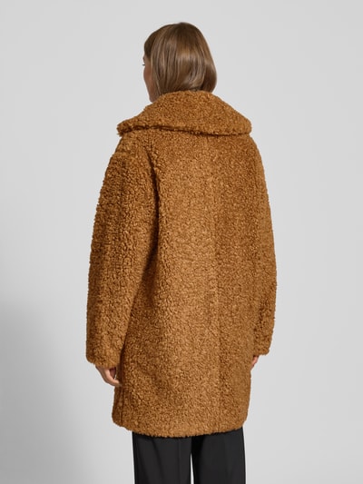 HUGO Płaszcz z futerka o kroju regular fit z wykładanym kołnierzem model ‘MIMINA-1’ Koniakowy 5