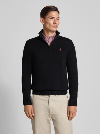 Polo Ralph Lauren Sweter z dzianiny z prążkowanymi wykończeniami Czarny 4