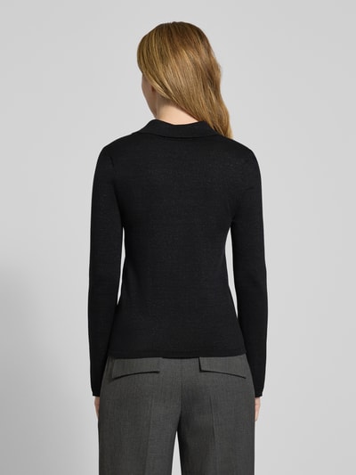 Selected Femme Slim fit shirt met lange mouwen van een mix van lyocell en katoen, model 'FLURA LUREX' Zwart - 5