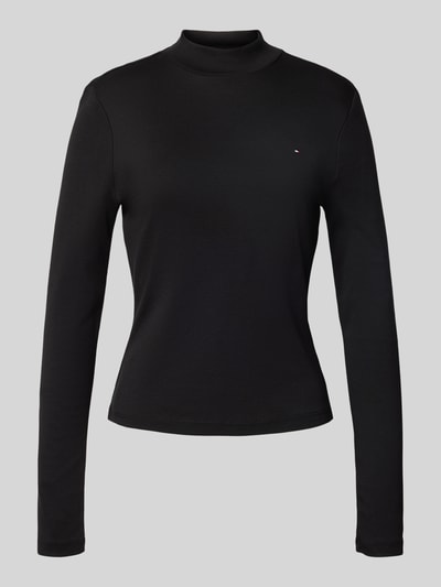 Tommy Hilfiger Slim Fit Langarmshirt aus reiner Baumwolle BLACK 2