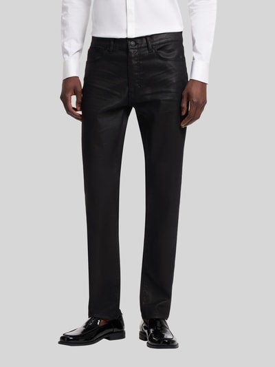 HUGO Slim Fit Jeans aus Baumwoll-Viskose-Mix Modell 'Hugo 708' Black 4