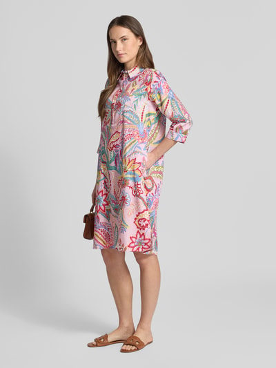 Milano Italy Hemdblusenkleid aus reiner Baumwolle Rose 1