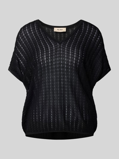 MOS MOSH Strickpullover mit V-Ausschnitt Modell 'Shani Plain' Black 2