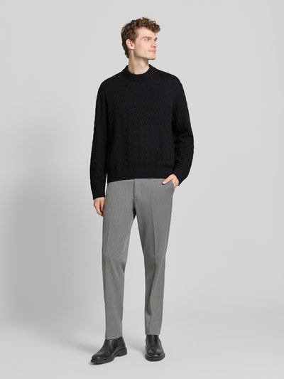 SELECTED HOMME Regular fit gebreide pullover van puur katoen, model 'PHILIP' Zwart - 1