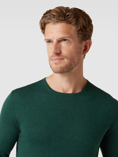 Christian Berg Men Strickpullover mit gerippten Abschlüssen Bottle Melange 3