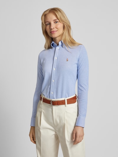 Polo Ralph Lauren Bluse mit Button-Down-Kragen Blau 4