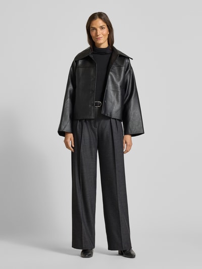 Marc Cain Wide Fit Hose mit gelegten Falten Anthrazit Melange 1