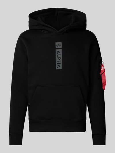 Alpha Industries Hoodie mit Label-Print Black 1