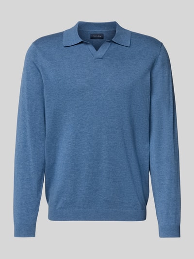 Christian Berg Men Gebreide pullover met polokraag Jeansblauw gemêleerd - 2