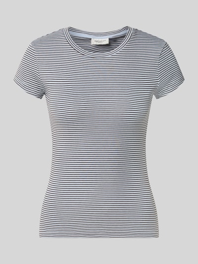Gina Tricot Skinny Fit T-Shirt aus Baumwoll-Mix Hellblau 1