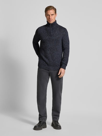 RAGMAN Strickpullover mit Troyer-Kragen Marine 1