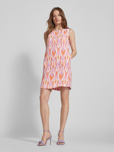 comma Minikleid mit Allover-Print Pink 1