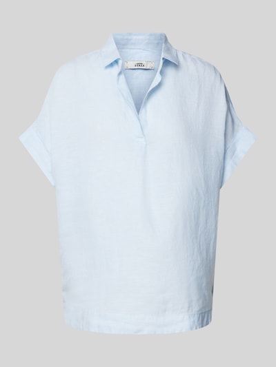 0039 Italy Regular fit blouseshirt van linnen met kapmouwen, model 'DERRY' Bleu - 2