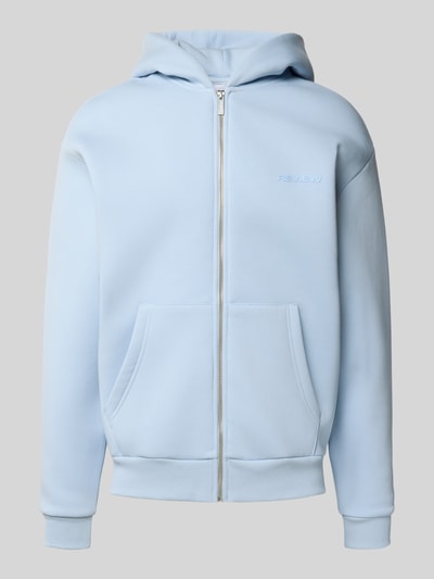 REVIEW Regular Fit Sweatjacke mit Logo-Applikation Eisblau 2