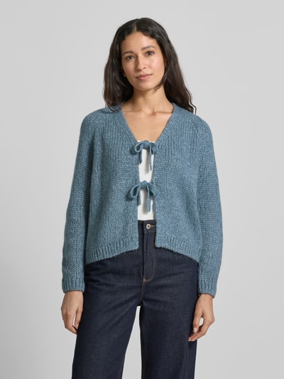 Luisa Cerano Gebreid jack met alpaca Rookblauw - 4